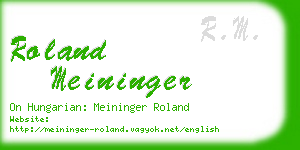 roland meininger business card